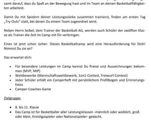 Basketball Projektwoche