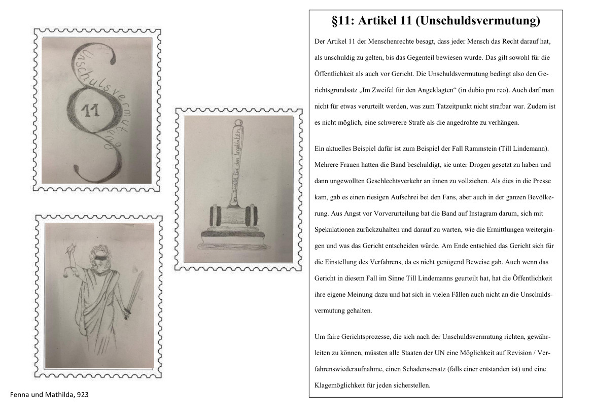 drei briefmarken für die menschenrechte 923